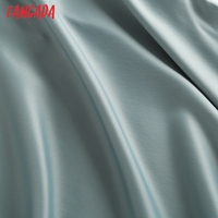 Tangada damska solidna satynowa spódnica trzy czwarte vintage boczny zamek błyskawiczny biurowa, damska elegancka elegancka spódnice trapezowe 6D18 4